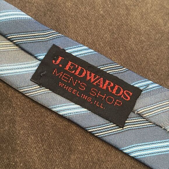 Vintage Givency Gentleman Paris For Carter Holmes Blue & Gray Striped Tie 54” - Picture 11 of 13